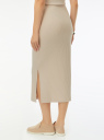 Юбка в рубчик с разрезами oodji для Женщины (бежевый) Юбка в рубчик с разрезами oodji для Женщины (бежевый), 14101129/46412/3304N