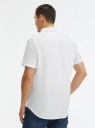 Рубашка хлопковая с коротким рукавом oodji для Мужчины (белый), 3B240002M/34146N/1000N
