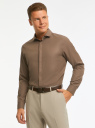 Рубашка классическая из фактурной ткани oodji для Мужчины (коричневый), 3B110017M-6/50615N/3700N