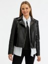 Куртка-косуха из искусственной кожи oodji для Женщина (черный), 18A04018/49353/2900N