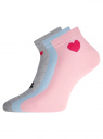 Комплект из трех пар укороченных носков oodji для женщины (разноцветный), 57102418T3/47469/55