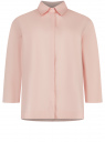 Рубашка свободного силуэта с асимметричным низом oodji для женщины (розовый), 13K11002-1B/42785/4B00N