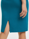 Платье-майка трикотажное oodji для Женщины (бирюзовый), 14015007-2B/47420/7600N