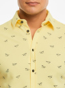 Рубашка хлопковая с коротким рукавом oodji для Мужчина (желтый), 5L301003I/46748N/5079O
