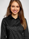 Рубашка базовая с одним карманом oodji для женщины (черный), 11403205-7/26357/2910D