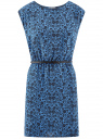Платье принтованное из вискозы oodji для женщины (синий), 11910073-2/45470/7529F