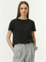 Футболка хлопковая с коротким рукавом oodji для Женщины (черный) Футболка хлопковая с коротким рукавом oodji для Женщины (черный), 14701119/44135N/2900N