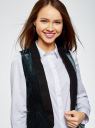 Жилет с атласными лацканами oodji для Женщина (зеленый), 12301020-2/45920/6C00N