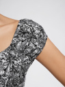 Платье хлопковое со сборками на груди oodji для женщины (серый), 11902047-2B/14885/1029L