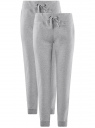 Комплект трикотажных брюк (2 пары) oodji для женщины (серый), 16700030-15T2/47906/2300M