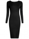 Платье вязаное в рубчик oodji для женщины (черный), 73912207-2B/24525/2900N