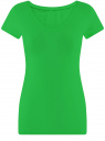 Футболка базовая с V-образным вырезом oodji для Женщина (зеленый), 24701002-5B/46147/6A00N
