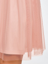 Юбка из сетки на мягком поясе oodji для женщины (розовый), 14100082/24205/4000N