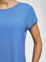 Блузка свободного силуэта с вырезом-капелькой на спине oodji для женщины (синий), 11411138-1B/43281/7503N