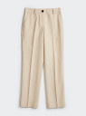 Брюки прямые из смесового льна oodji для Женщины (бежевый), 21701103/16009/3301N