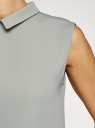 Блузка базовая без рукавов с воротником oodji для Женщины (зеленый), 11411084B/43414/6000N