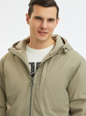 Куртка утепленная с капюшоном oodji для Мужчины (зеленый), 1L512022M/44334N/6603N