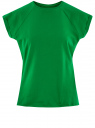 Футболка хлопковая базовая oodji для женщины (зеленый), 14707001-4B/46154/6A00N