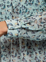 Блузка шифоновая с отстрочками на груди oodji для женщины (зеленый), 11401260/38375/6579A