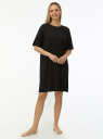 Платье домашнее из вискозы oodji для Женщины (черный) Платье домашнее из вискозы oodji для Женщины (черный), 59801033-4/49998/2900N