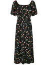 Платье приталенное с коротким рукавом oodji для женщины (черный), 14000184/49253/2945F