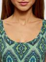 Платье трикотажное облегающего силуэта oodji для Женщины (зеленый), 14001182/47420/626AE