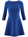 Платье приталенное с вырезом на спине oodji для женщины (синий), 11911001/38461/7500N