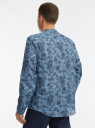 Рубашка из смесового льна с длинным рукавом oodji для Мужчина (синий), 3B320002M-5/50875N/7075F