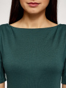 Платье с вырезом-лодочкой oodji для женщины (зеленый), 24008310-1/37809/6900N