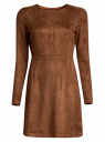 Платье из искусственной замши с длинными рукавами oodji для женщины (коричневый), 18L02001/45870/3100N