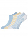 Комплект из трех пар укороченных носков oodji для женщины (разноцветный), 57102433T3/47469/19S6S