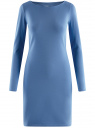 Платье трикотажное облегающего силуэта oodji для женщины (синий), 14001183B/46148/7501N