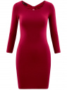 Платье облегающее с вырезом-капелькой на спине oodji для Женщина (красный), 14001193B/47420/4900N