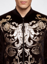 Куртка трикотажная с золотистым декором oodji для мужчины (черный), 5L911030M/44491N/2993P