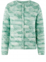 Куртка стеганая с круглым вырезом oodji для женщины (зеленый), 10204040-1B/42257/6560O