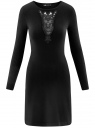 Платье с декоративной вставкой oodji для женщины (черный), 73912220/33506/2900N