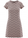 Платье трикотажное с узором "зигзаг" oodji для Женщины (розовый), 14000158-1/46478/2941S