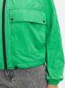 Ветровка на молнии с капюшоном oodji для женщины (зеленый), 10308010/24058/6A01N