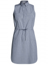 Платье хлопковое на кулиске oodji для Женщины (синий), 11901147-1/46593/7910S