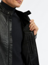 Куртка из искусственной кожи в байкерском стиле oodji для Мужчины (черный), 1L521001M/49353/2900N
