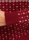Свитер прямого силуэта с зимним узором oodji для женщины (красный), 64407132-2/42045/4512J
