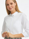 Рубашка с нагрудным карманом и рукавом 3/4 oodji для Женщина (белый), 13K01005B/42083/1000N