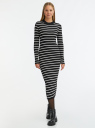 Платье вязаное в полоску oodji для Женщины (черный) Платье вязаное в полоску oodji для Женщины (черный), 63912239/51478/2930S