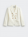 Жакет приталенный с декоративными пуговицами oodji для Женщины (белый), 11203177/33574/1200N