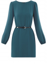 Платье из шифона с ремнем oodji для женщины (зеленый), 11900150-5B/32823/6C00N