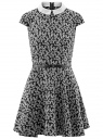 Платье принтованное с воротником oodji для женщины (черный), 11900194/24808/2910F