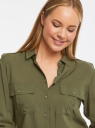 Блузка базовая из вискозы с нагрудными карманами oodji для Женщины (зеленый), 11411127-2B/24681/6800N
