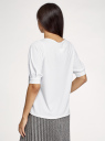 Блузка из крепового трикотажа с короткими рукавами oodji для Женщина (белый), 14701113/46064/1000N