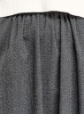 Юбка миди А-силуэта из фактурной ткани oodji для Женщины (черный), 11600440-6/49562/2920G
