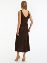 Платье миди из атласа oodji для Женщины (коричневый), 11906011/51432/3733D